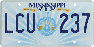 MS license plate LCU237