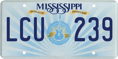 MS license plate LCU239