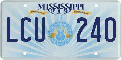 MS license plate LCU240