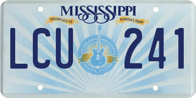 MS license plate LCU241