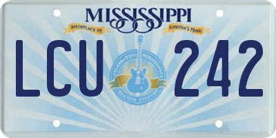MS license plate LCU242