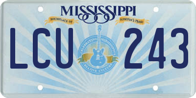 MS license plate LCU243
