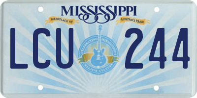 MS license plate LCU244