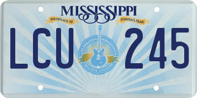 MS license plate LCU245