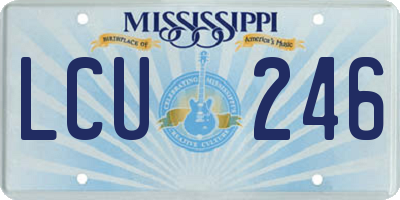 MS license plate LCU246