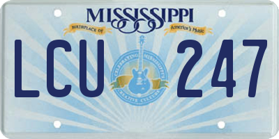MS license plate LCU247