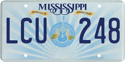MS license plate LCU248