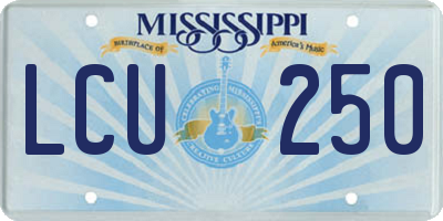 MS license plate LCU250