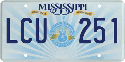 MS license plate LCU251