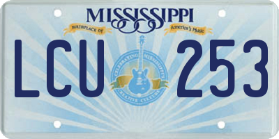 MS license plate LCU253
