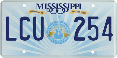MS license plate LCU254