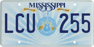 MS license plate LCU255