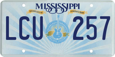 MS license plate LCU257