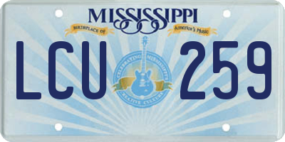 MS license plate LCU259