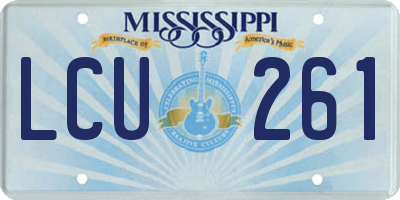 MS license plate LCU261