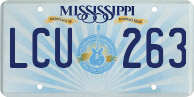 MS license plate LCU263