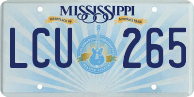 MS license plate LCU265