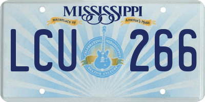 MS license plate LCU266