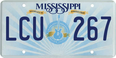 MS license plate LCU267