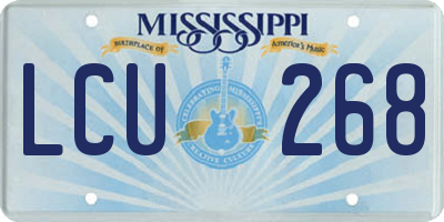 MS license plate LCU268