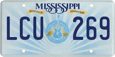 MS license plate LCU269