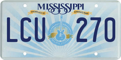 MS license plate LCU270