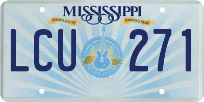 MS license plate LCU271