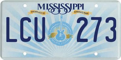 MS license plate LCU273