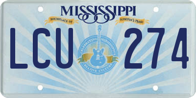 MS license plate LCU274