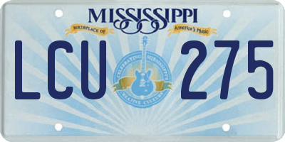 MS license plate LCU275