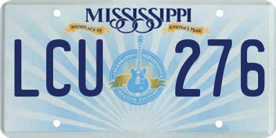MS license plate LCU276