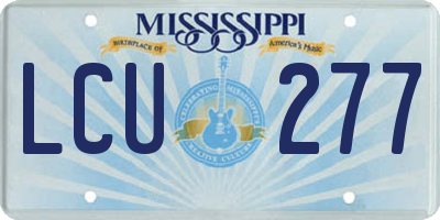 MS license plate LCU277