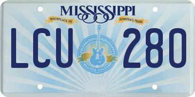 MS license plate LCU280