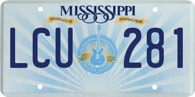 MS license plate LCU281