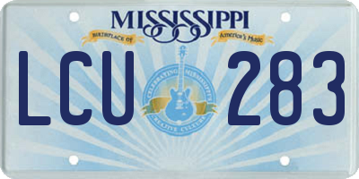MS license plate LCU283
