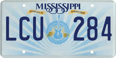 MS license plate LCU284