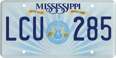 MS license plate LCU285