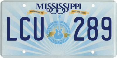 MS license plate LCU289
