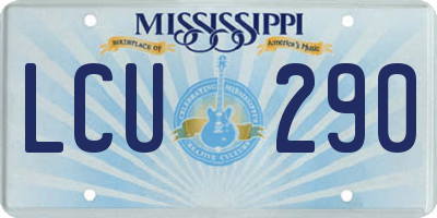 MS license plate LCU290