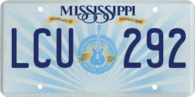 MS license plate LCU292