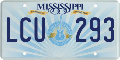 MS license plate LCU293