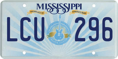 MS license plate LCU296