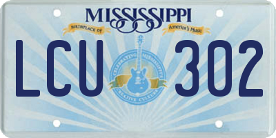 MS license plate LCU302