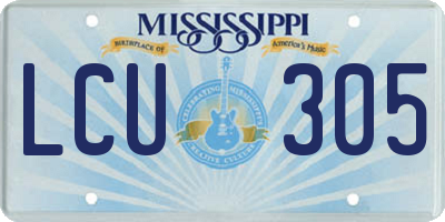 MS license plate LCU305
