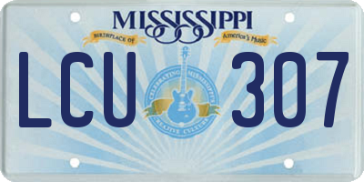 MS license plate LCU307