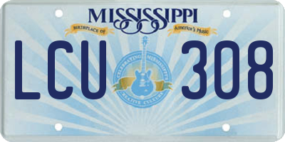 MS license plate LCU308