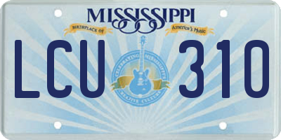 MS license plate LCU310