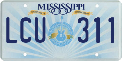 MS license plate LCU311
