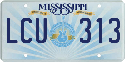 MS license plate LCU313