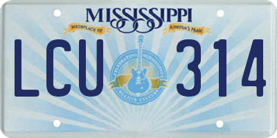 MS license plate LCU314